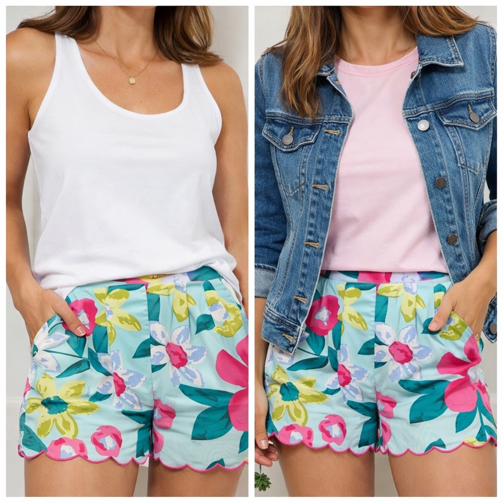 Umgee High Waist Floral Shorts